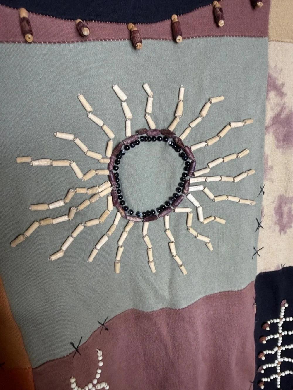 Sandy Starkman Patchwork Embellished Boho Tee - Multicolor - Picture 4 of 7